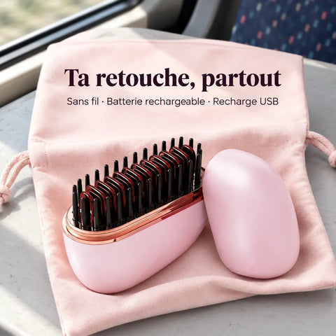 Mini lisseur rechargeable anti-frisottis lunea 