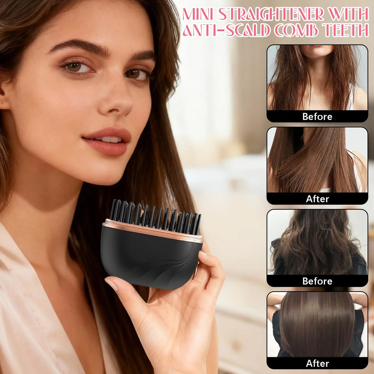 Mini lisseur rechargeable compact avec commande intégrée